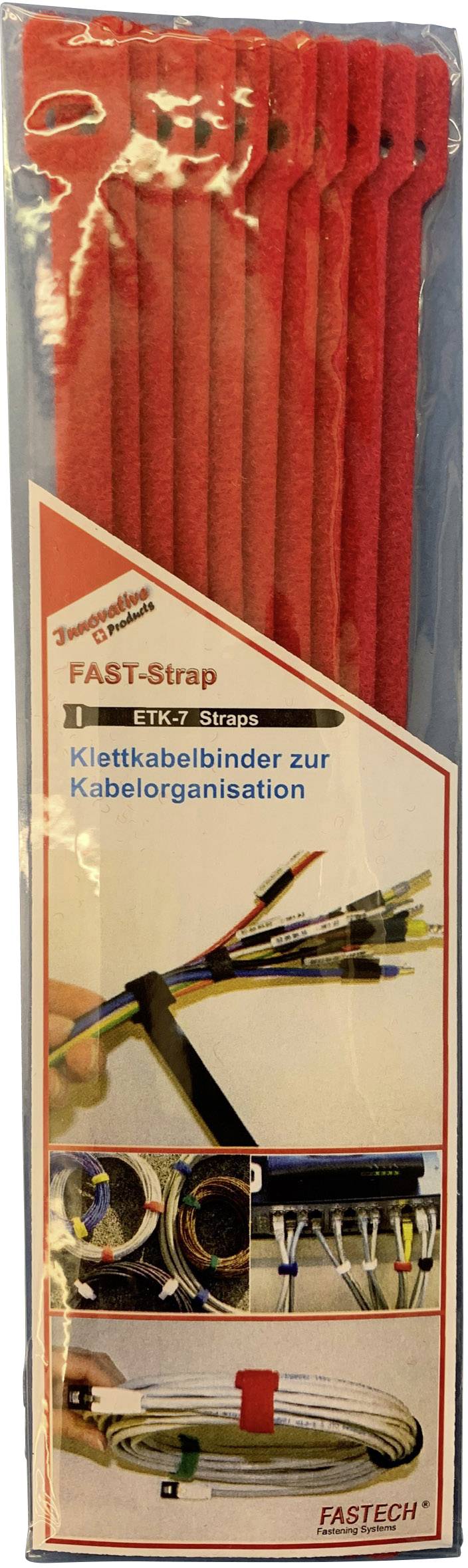 FASTECH® E7-2-530-B10 Klettkabelbinder zum Bündeln Haft- und Flauschteil (L x B) 200mm x 7mm Rot 10St.