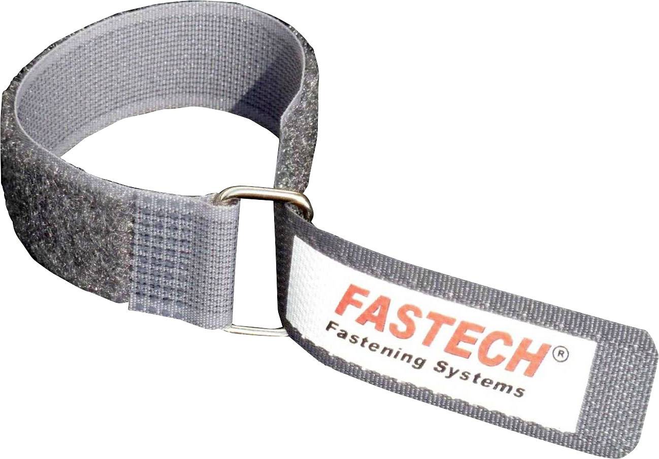 FASTECH® F101-20-220M-FT Klettband mit Gurt Haft- und Flauschteil (L x B) 220mm x 20mm Grau