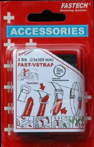 FASTECH® 688-330KC Klettband mit Gurt Haft- und Flauschteil (L x B) 300 mm x 25 mm Schwarz, Rot 2 St.