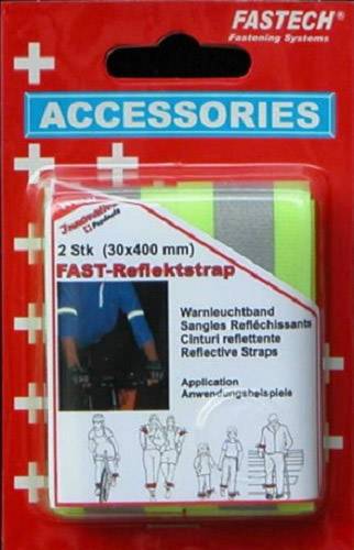 FASTECH® 788-777KC Klettband mit Reflektor, zum Aufnähen Haft- und Flauschteil (L x B) 400mm x 30mm Neongelb 2St.