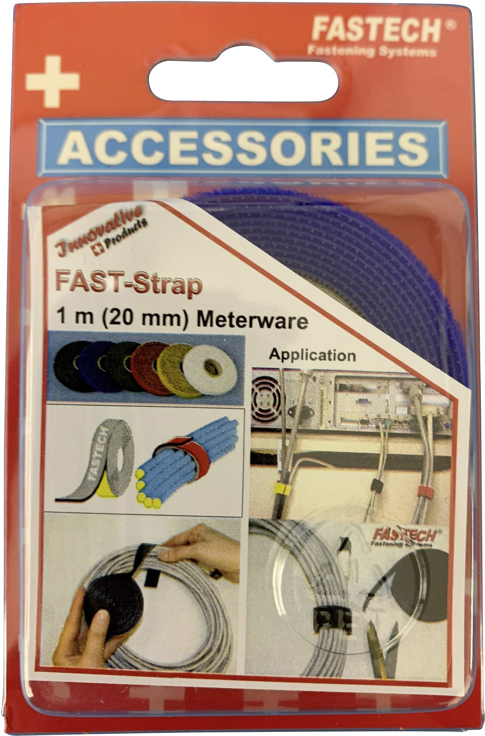 FASTECH® 910-131C Klettband zum Bündeln Haft- und Flauschteil (L x B) 1000mm x 20mm Blau 1m