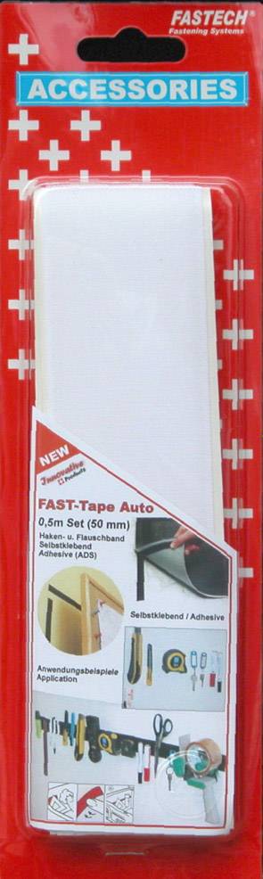 FASTECH® 919-0000C Klettband zum Aufkleben Hotmelt Haft- und Flauschteil (L x B) 500mm x 50mm Weiß 1 Paar