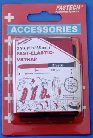 FASTECH® 924-330C Klettband mit Gurt Haft- und Flauschteil (L x B) 335mm x 25mm Schwarz, Rot 2St.