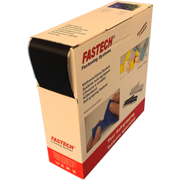 FASTECH® B50SKL01E999910 Klettband zum Aufkleben Hotmelt Haftteil, extrastark (L x B) 10000mm x 50mm Schwarz 10m