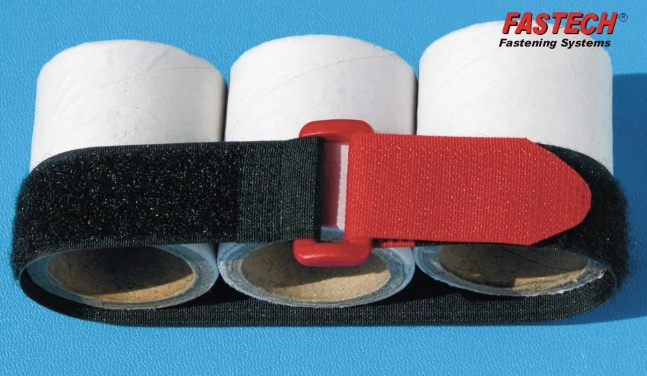FASTECH® F101-20-300 Klettband mit Gurt Haft- und Flauschteil (L x B) 300mm x 20mm Schwarz