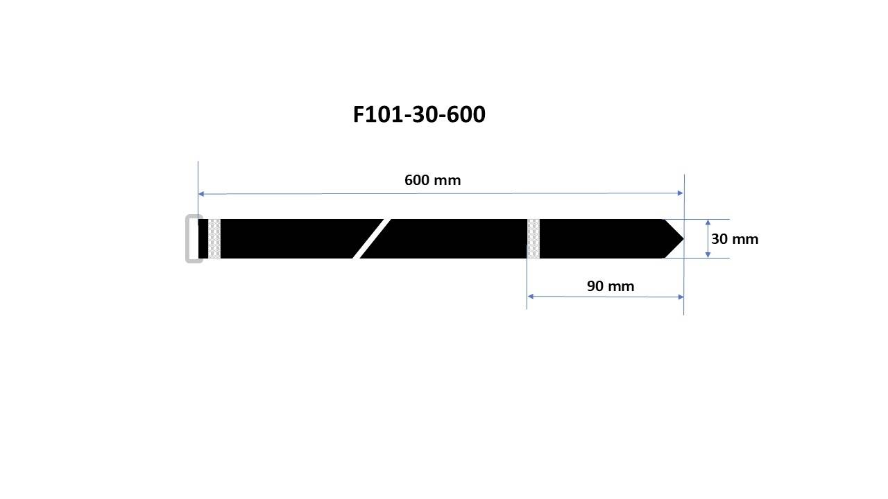 FASTECH® F101-30-600 Klettband mit Gurt Haft- und Flauschteil (L x B) 600mm x 30mm Schwarz 1St.
