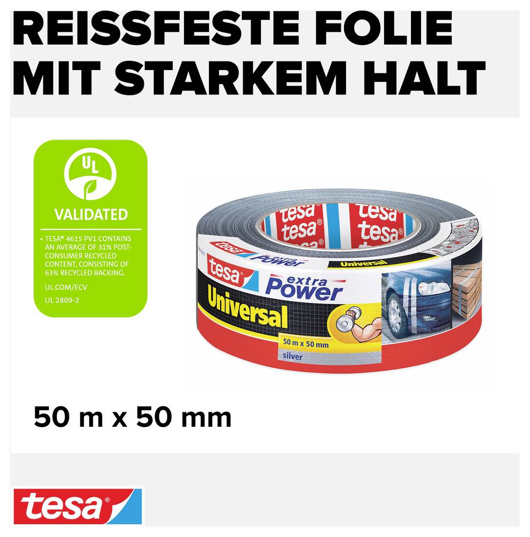 tesa UNIVERSAL 56389-00000-11 Gewebeklebeband tesa® extra Power Silber (L x B) 50 m x 50 mm 1 St.