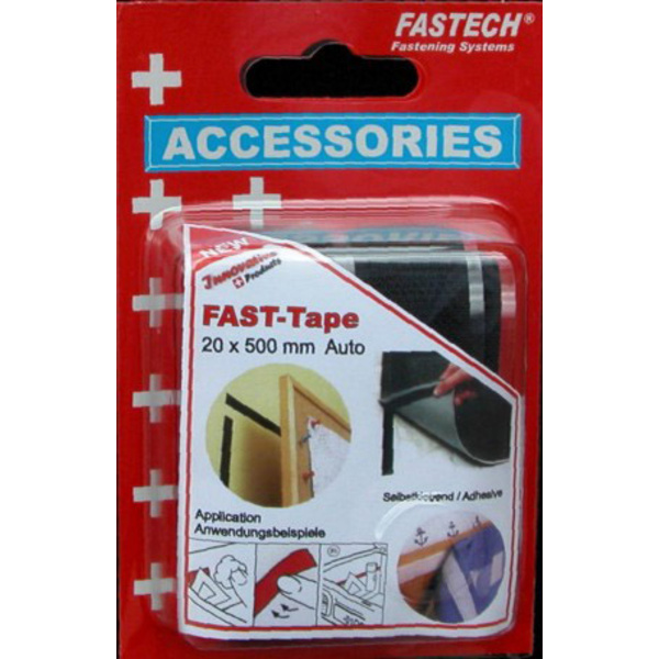 FASTECH® 908-330 Klettband zum Aufkleben Hotmelt Haft- und Flauschteil (L x B) 500mm x 20mm Schwarz 1 Paar