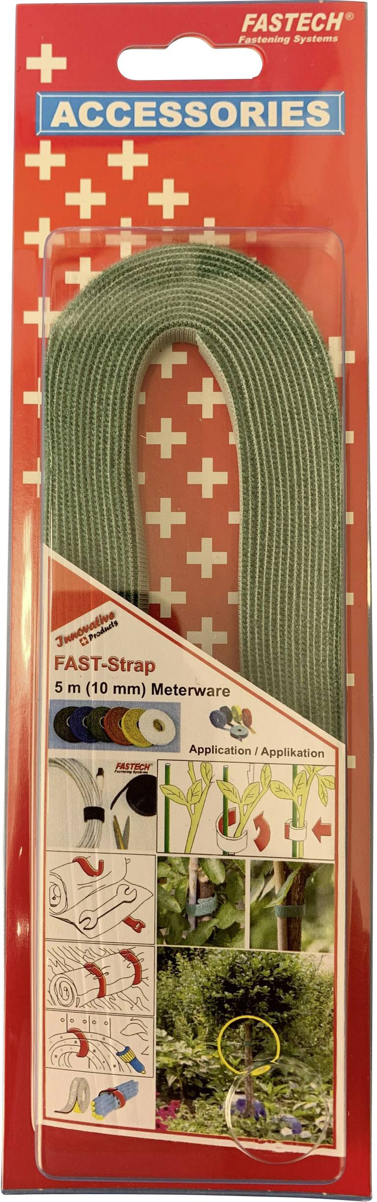 FASTECH® 696-650 Klettband zum Bündeln Haft- und Flauschteil (L x B) 5000 mm x 10 mm Grün 5 m