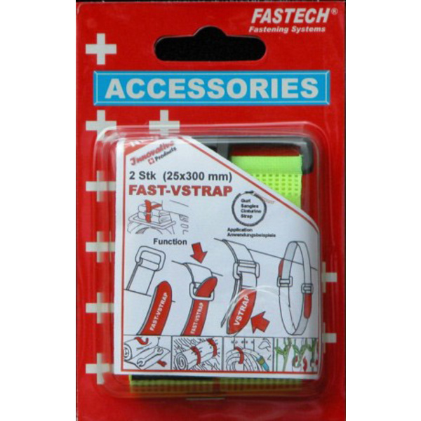FASTECH® 688-777 Klettband mit Gurt Haft- und Flauschteil (L x B) 300 mm x 25 mm Gelb 2 St.
