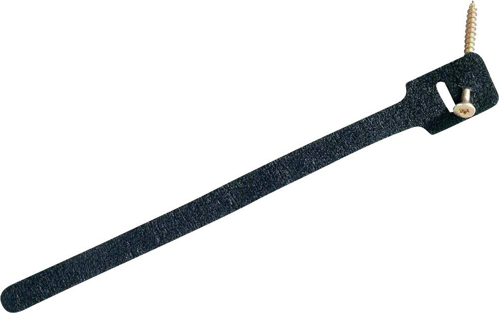 FASTECH® 894-008 Klettkabelbinder zum Anschrauben Haft- und Flauschteil (L x B) 225mm x 13mm Schwarz 10St.