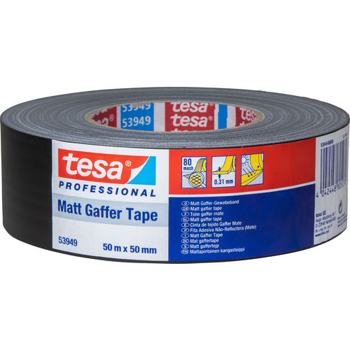 TESA 53949-00000-02 Gewebeklebeband tesa® Gaffer tape Schwarz (L x B) 50 m x 50 mm 1 St.