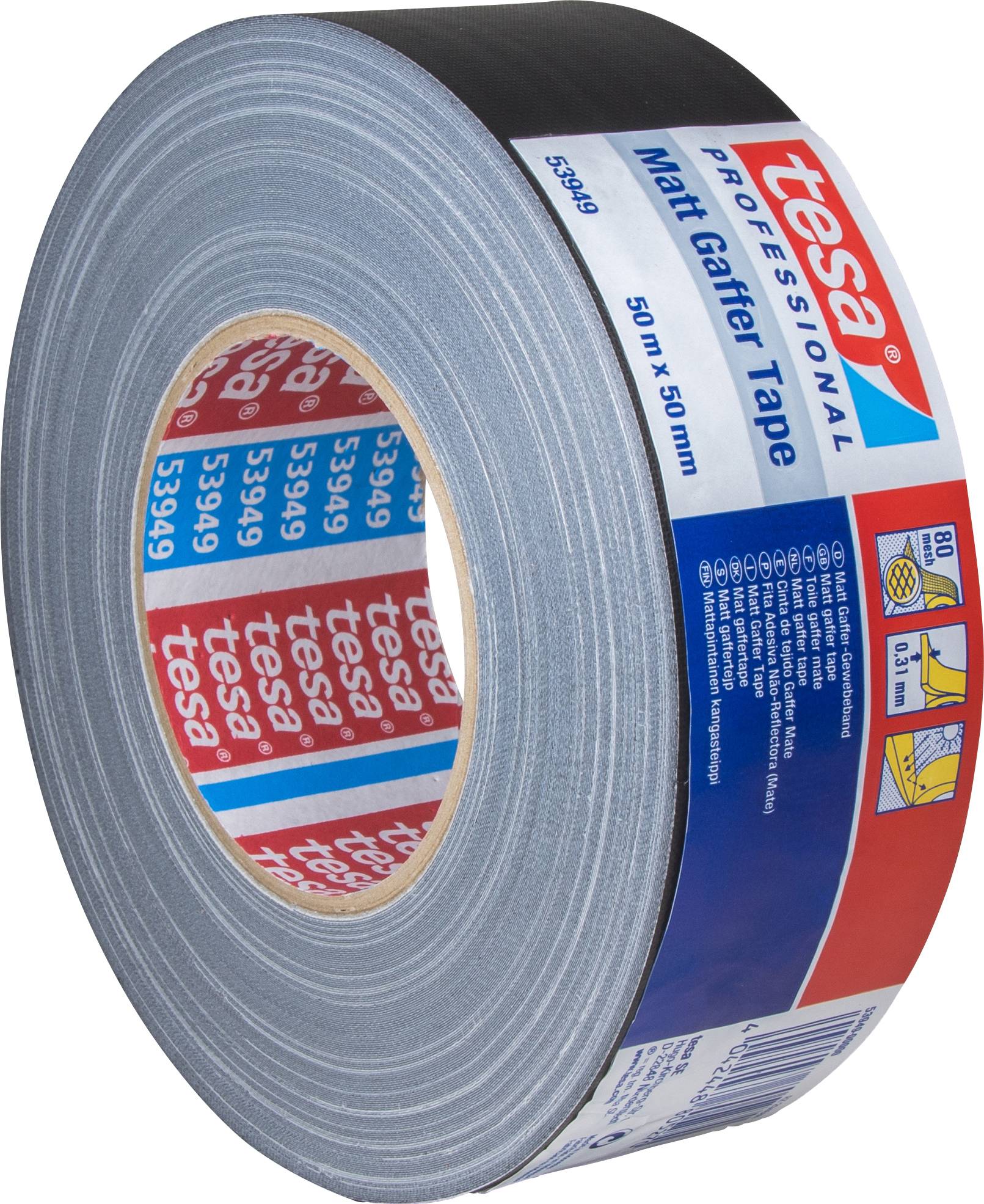 tesa 53949-00000-02 Gewebeklebeband tesa® Gaffer tape Schwarz (L x B) 50 m x 50 mm 1 St.