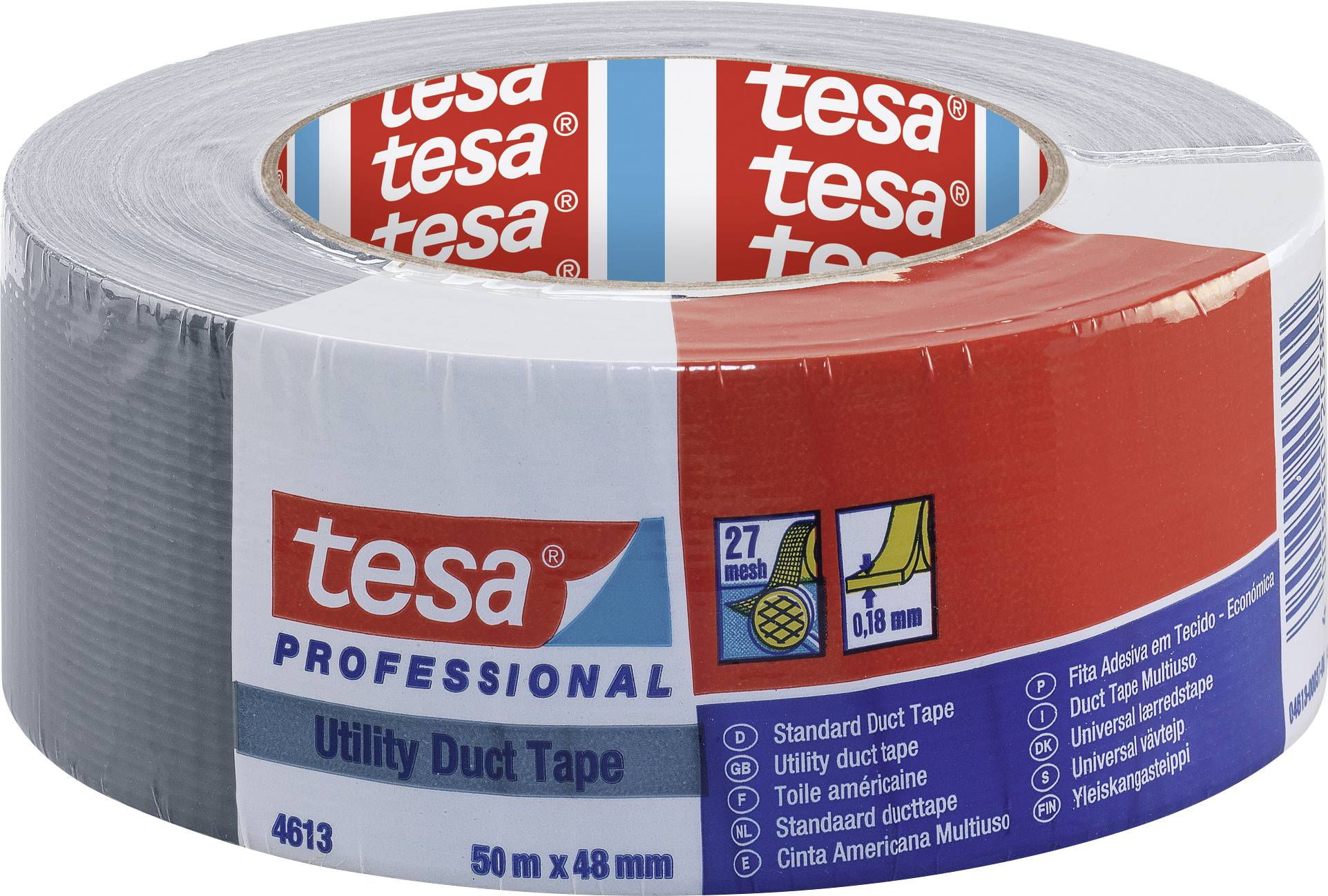 TESA 04613-00037-01 Gewebeklebeband tesa® Duct tape Silber (L x B) 50 m x 48 mm 1 St.