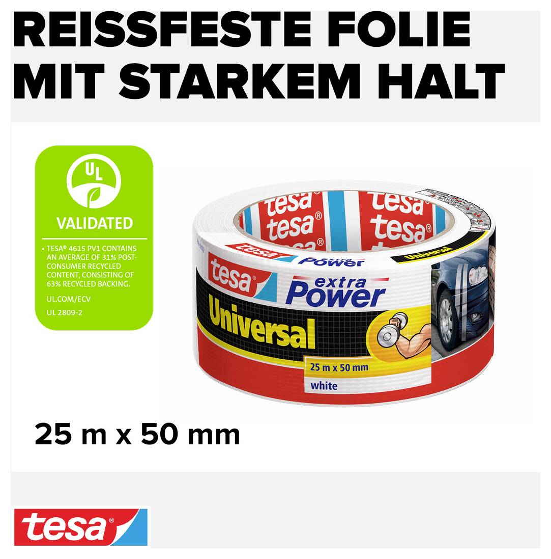 tesa UNIVERSAL 56388-00002-05 Gewebeklebeband tesa® extra Power Weiß (L x B) 25 m x 50 mm 1 St.