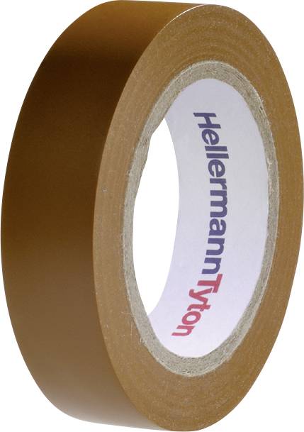Braunes Isolierband von HellermannTyton, seitliche Ansicht.