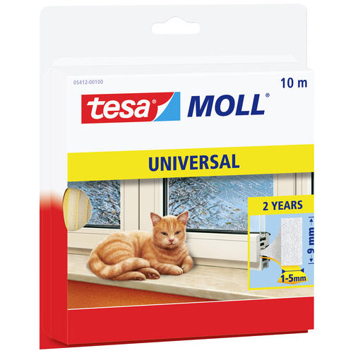 tesa UNIVERSAL 05412-00100-00 Draught excluder tesamoll® White (L x W) 10 m x 9 mm 1 pc(s)