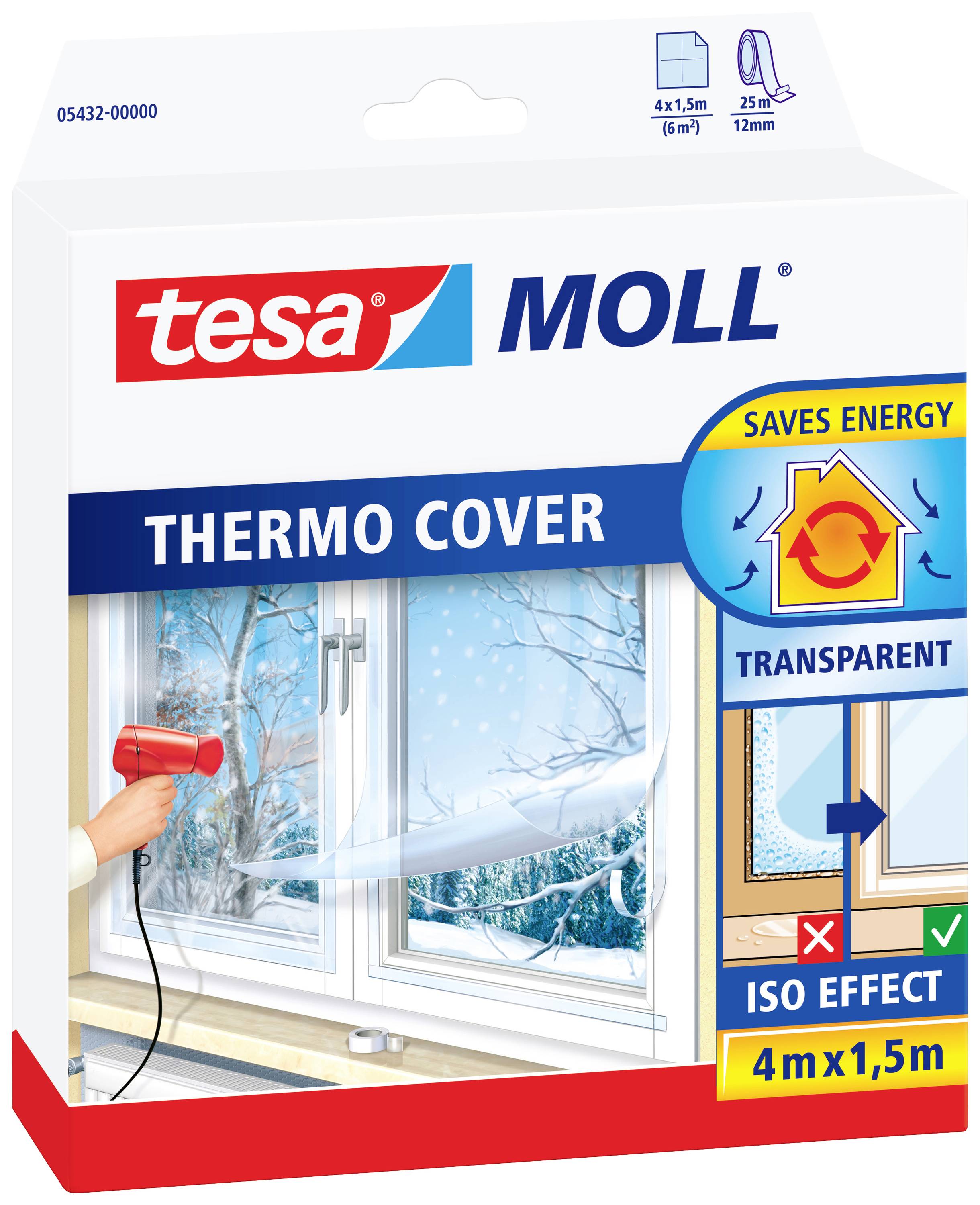 tesa THERMO COVER 05432-00000-01 Isolierfolie tesamoll® Transparent (L x B) 4 m x 1.5 m 1 St.