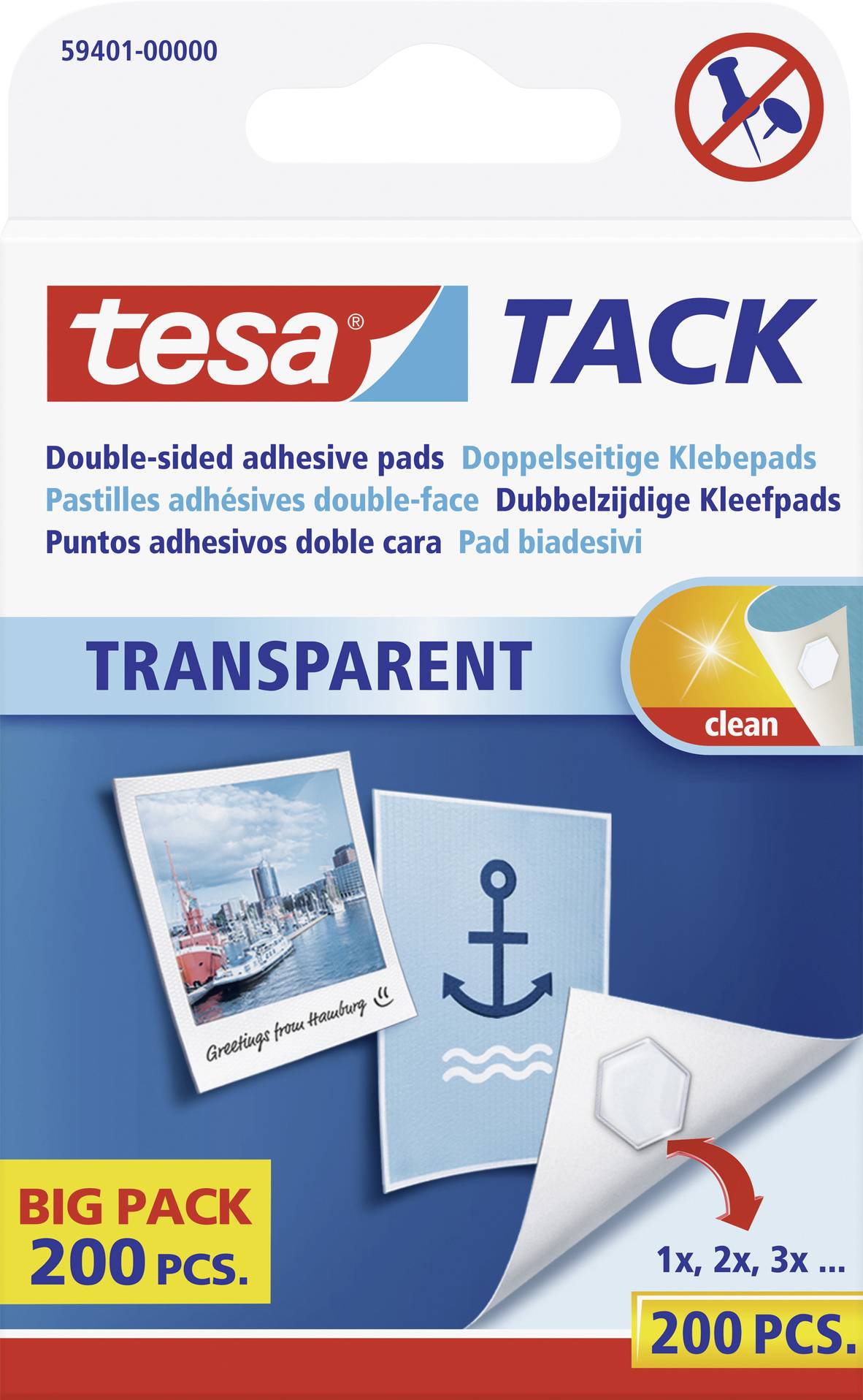 TESA TACK Doppelseitige Klebepads Transparent Inhalt: 200St.