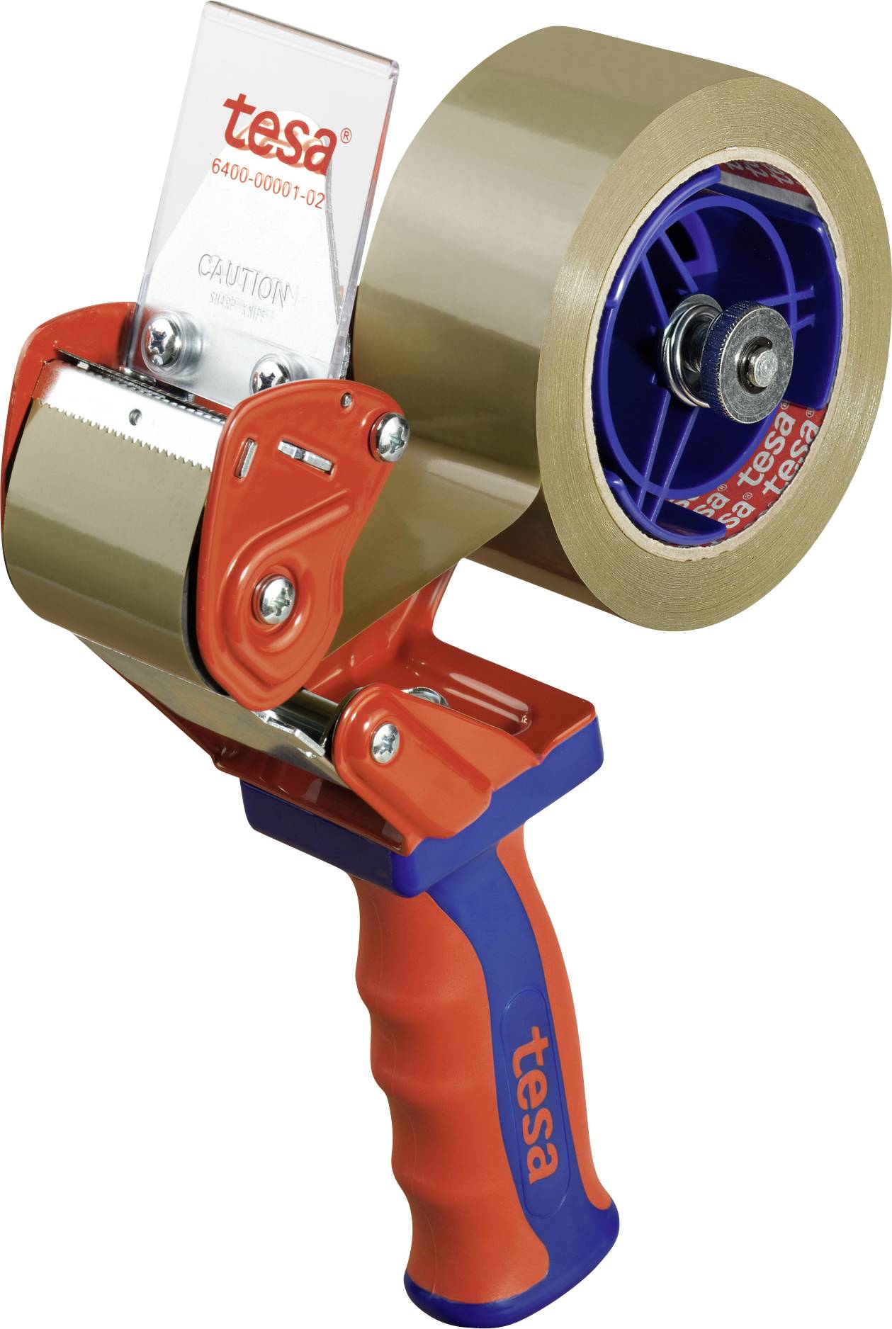 tesa Packband-Abroller ACK® COMFORT 6400 Rot, Blau Rollenbreite (max.): 50 mm Rollenlänge (max.) 66 m Verstellbar, Mit Bremsvorrichtung