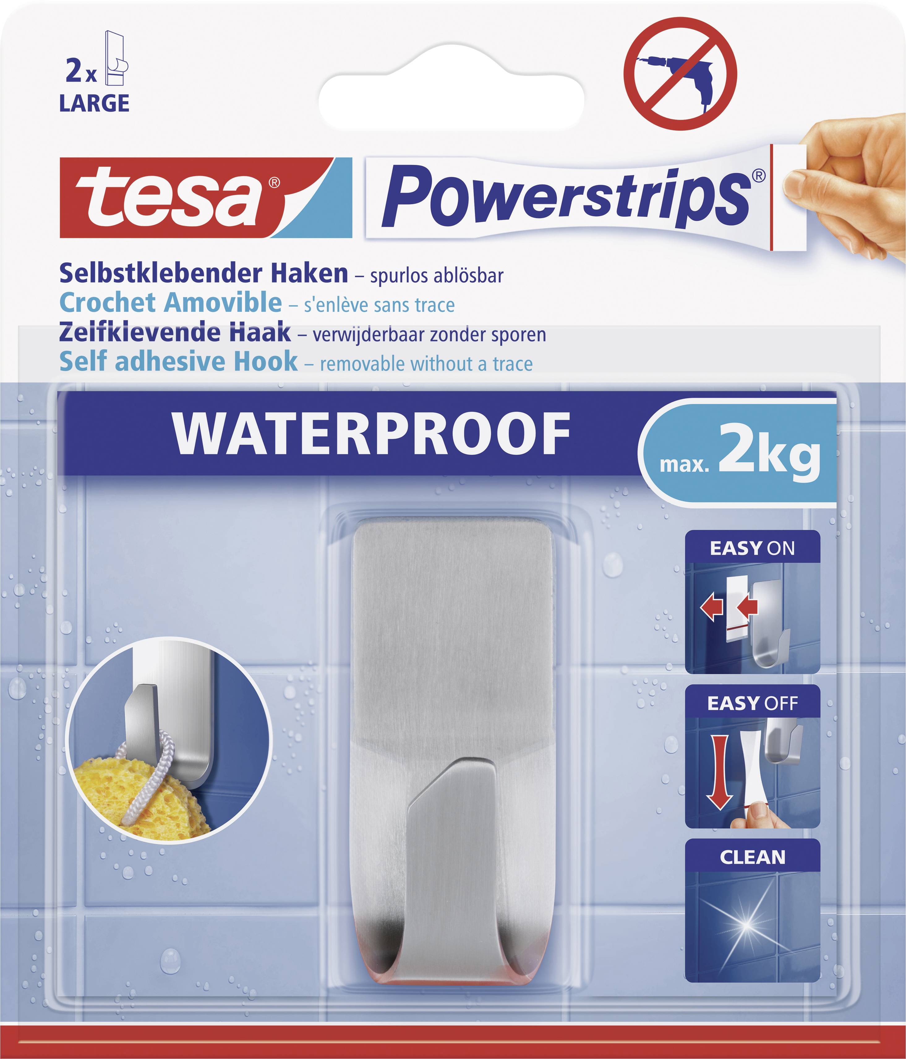 tesa POWERSTRIPS® Waterproof Haken Metall Inhalt: 1 St.