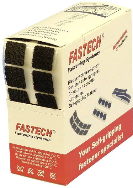 FASTECH® B20-SQ999905 Klettquadrate zum Aufkleben Hotmelt Haft- und Flauschteil (L x B) 20 mm x 20 mm Schwarz 460 Teile