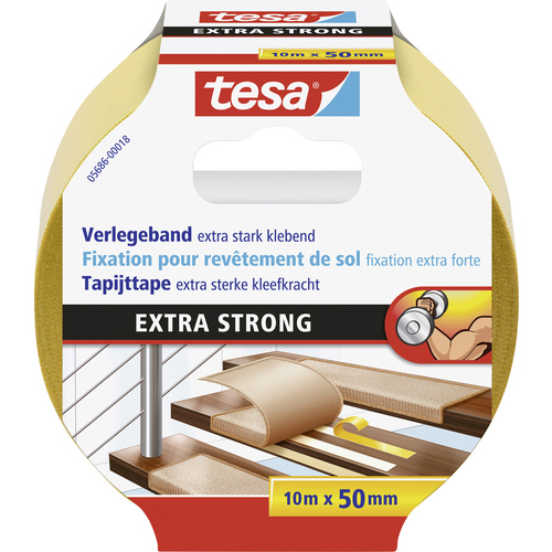 TESA EXTRA STRONG 05686-00018-11 Verlegeband Orange (L x B) 10m x 50mm 1St.