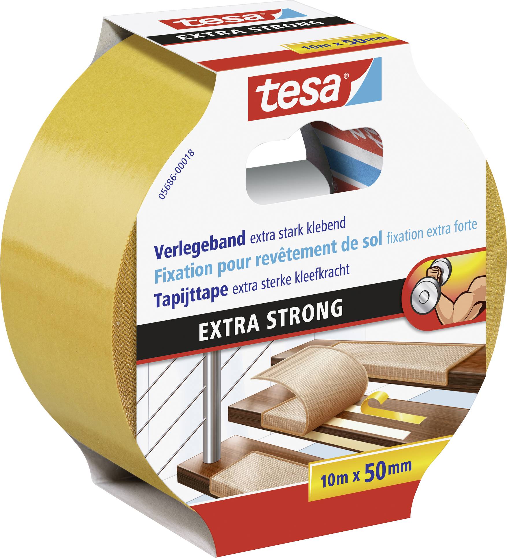 TESA EXTRA STRONG 05686-00018-11 Verlegeband Orange (L x B) 10m x 50mm 1St.