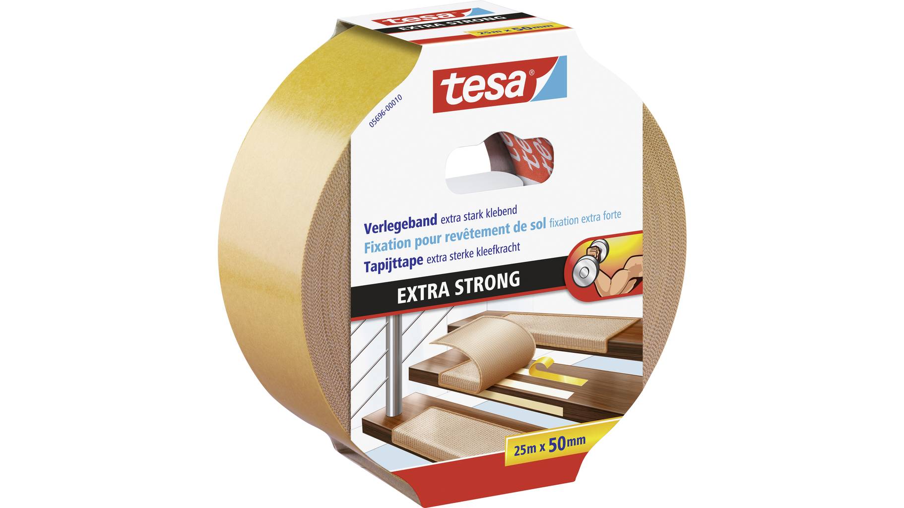 Nastro Biadesivo Arancione Tesa - 25m X 50mm, Extra Forte Per Tappeti E Pavimenti - Foto 7