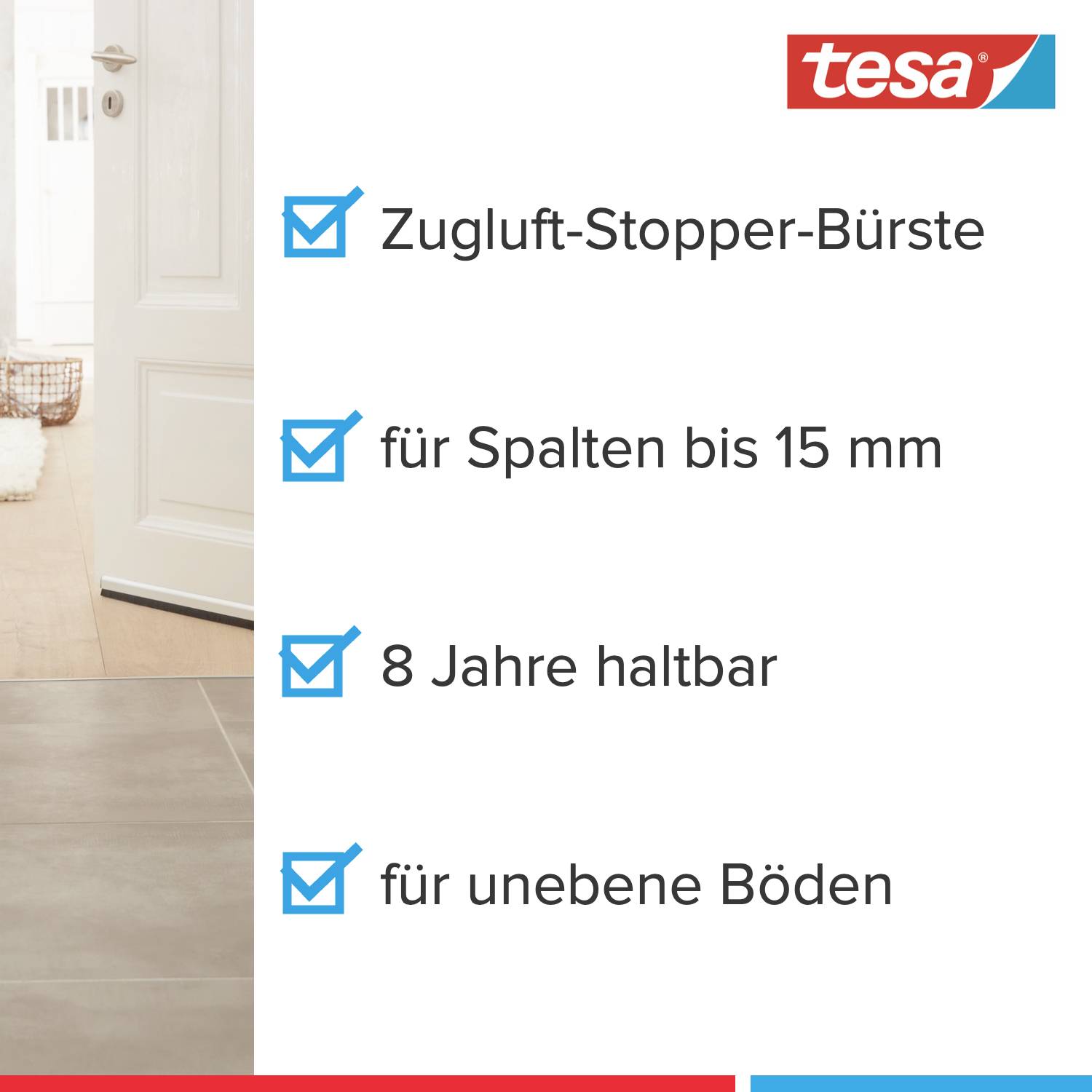 TESA COMFORT 05405-00100-00 Türdichtschiene tesamoll® Weiß (L x B) 1m x 40mm 1St.