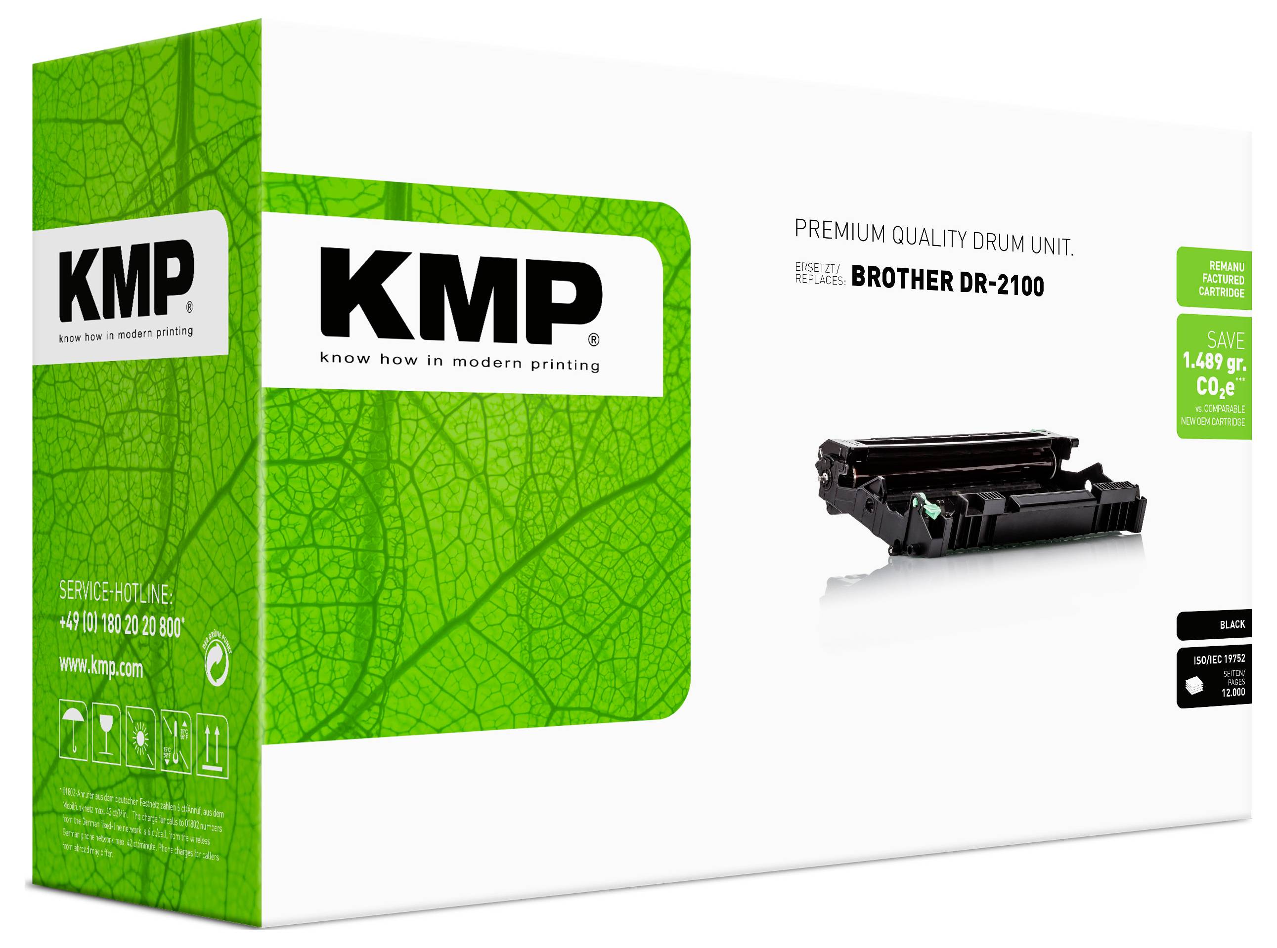 KMP Trommel ersetzt Brother DR-2100, DR2100 Kompatibel Schwarz 12000 Seiten B-DR17 1253,7000