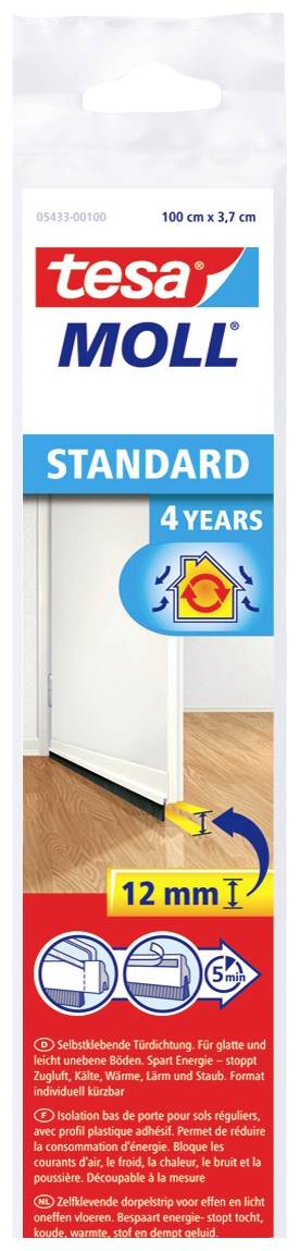 TESA STANDARD 05433-00100-00 Türdichtschiene tesamoll® Weiß (L x B) 1m x 40mm 1St.