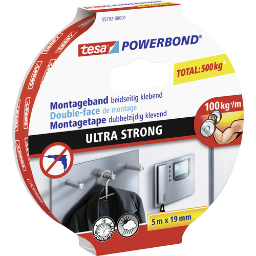 TESA ULTRA STRONG 55792-00001-02 Montageband tesa® Powerbond Weiß (L x B) 5m x 19mm 1St.