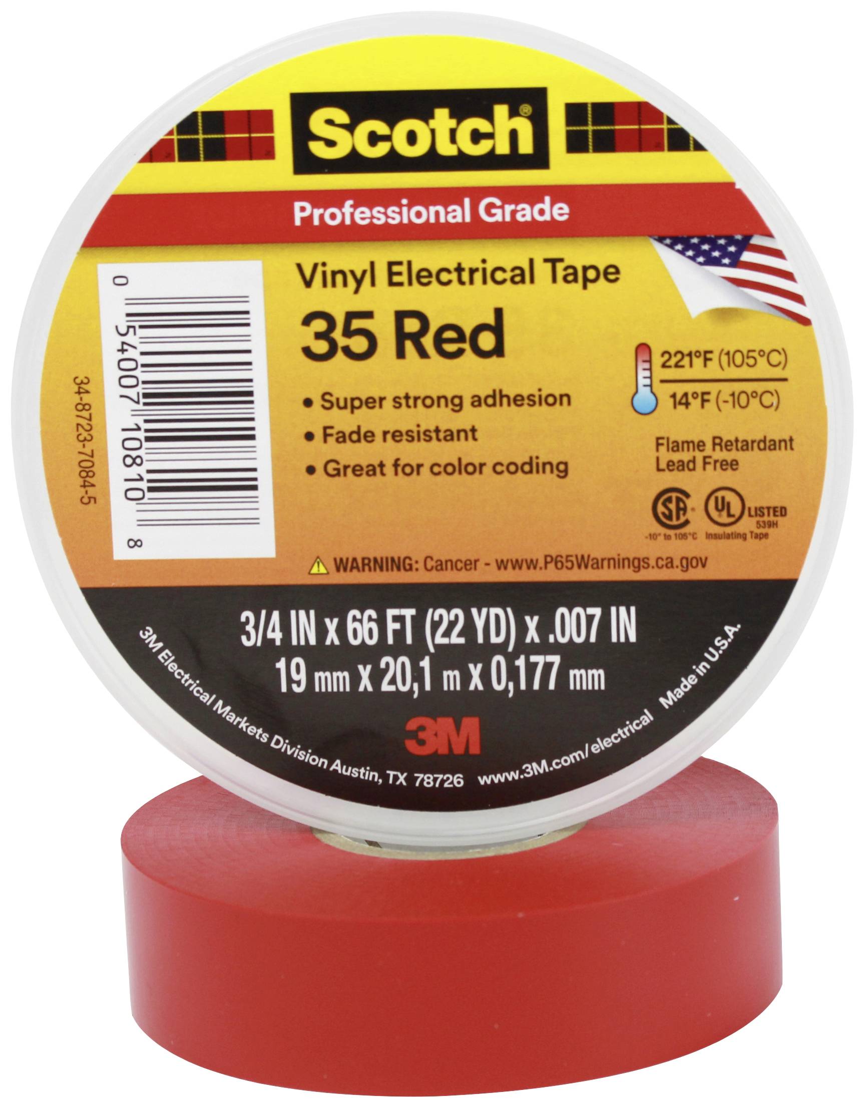 Scotch Scotch™ 35 SCOTCH35-19X20RD Isolierband Scotch® 35 Rot (L x B) 20m x 19mm 1St.