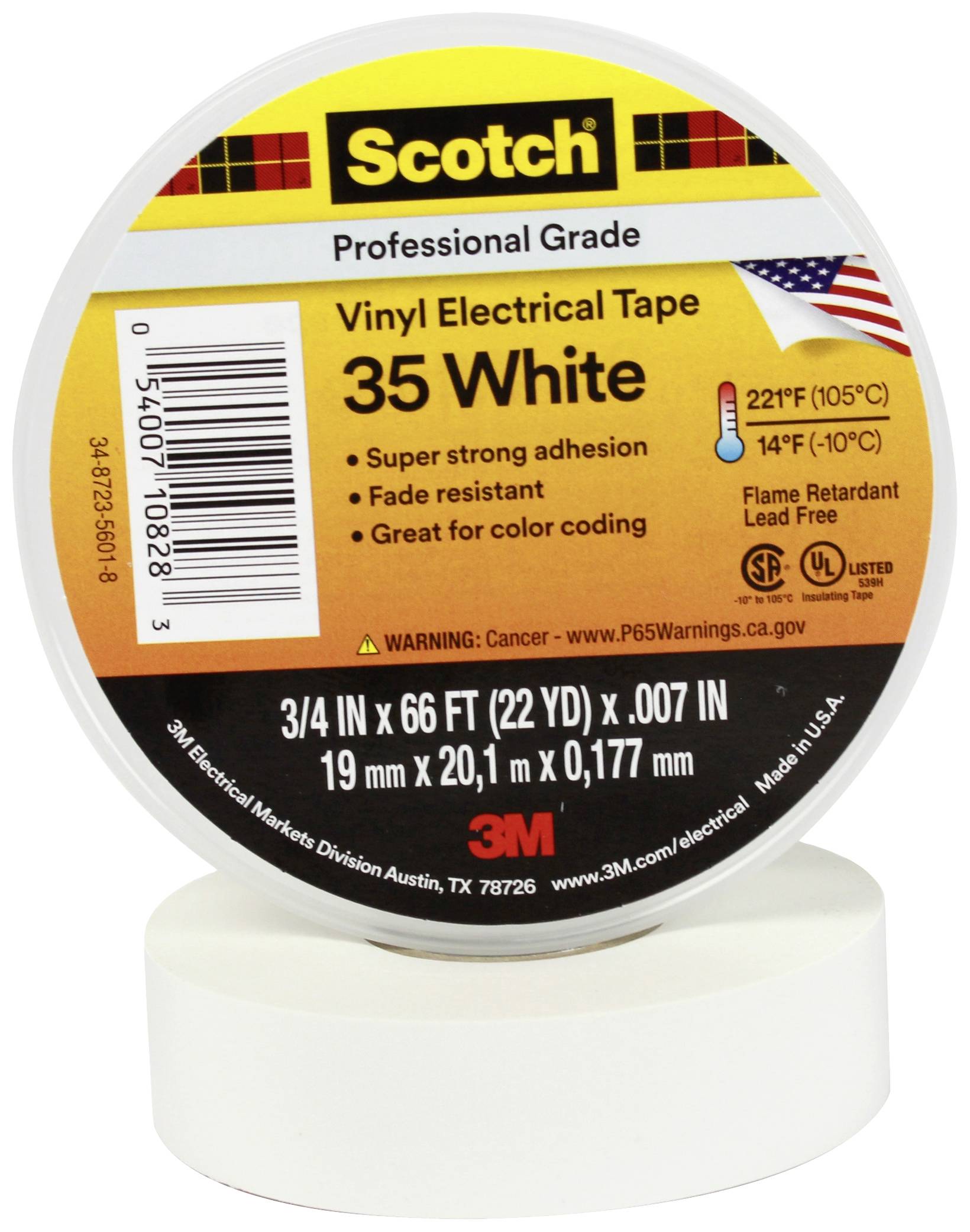 Scotch Scotch™ 35 SCOTCH35-19X20WH Isolierband Scotch® 35 Weiß (L x B) 20m x 19mm 1St.