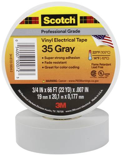 Scotch Scotch 35 SCOTCH35-19X20GR Isolierband Scotch 35 Grau (L x B) 20m x 19mm 1St.