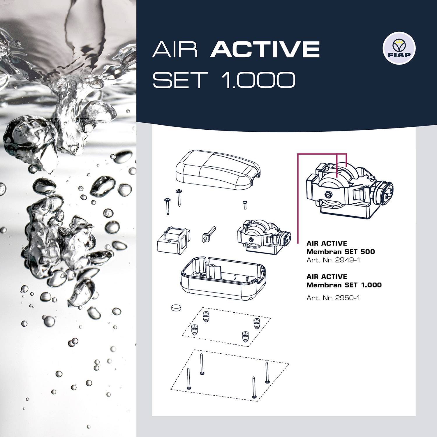 FIAP 2950 Air Active Set 1000 Teichbelüfter 3.6 l/h