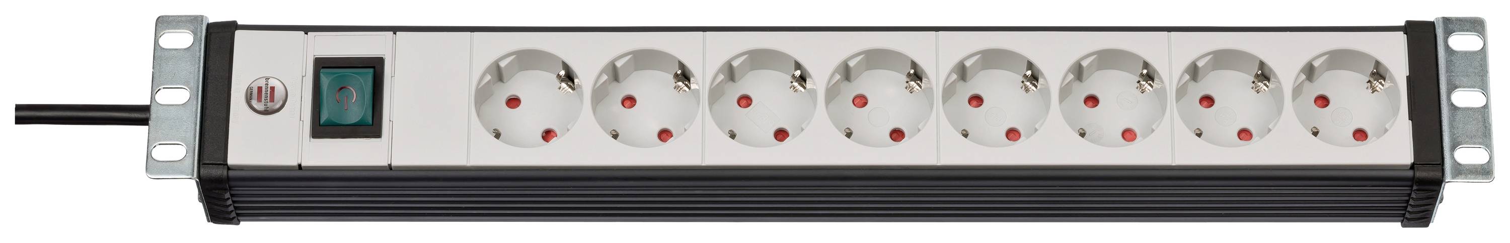 Brennenstuhl 1156057018 Steckdosenleiste 19 Zoll 8fach Grau, Schwarz Schutzkontakt 1 St.