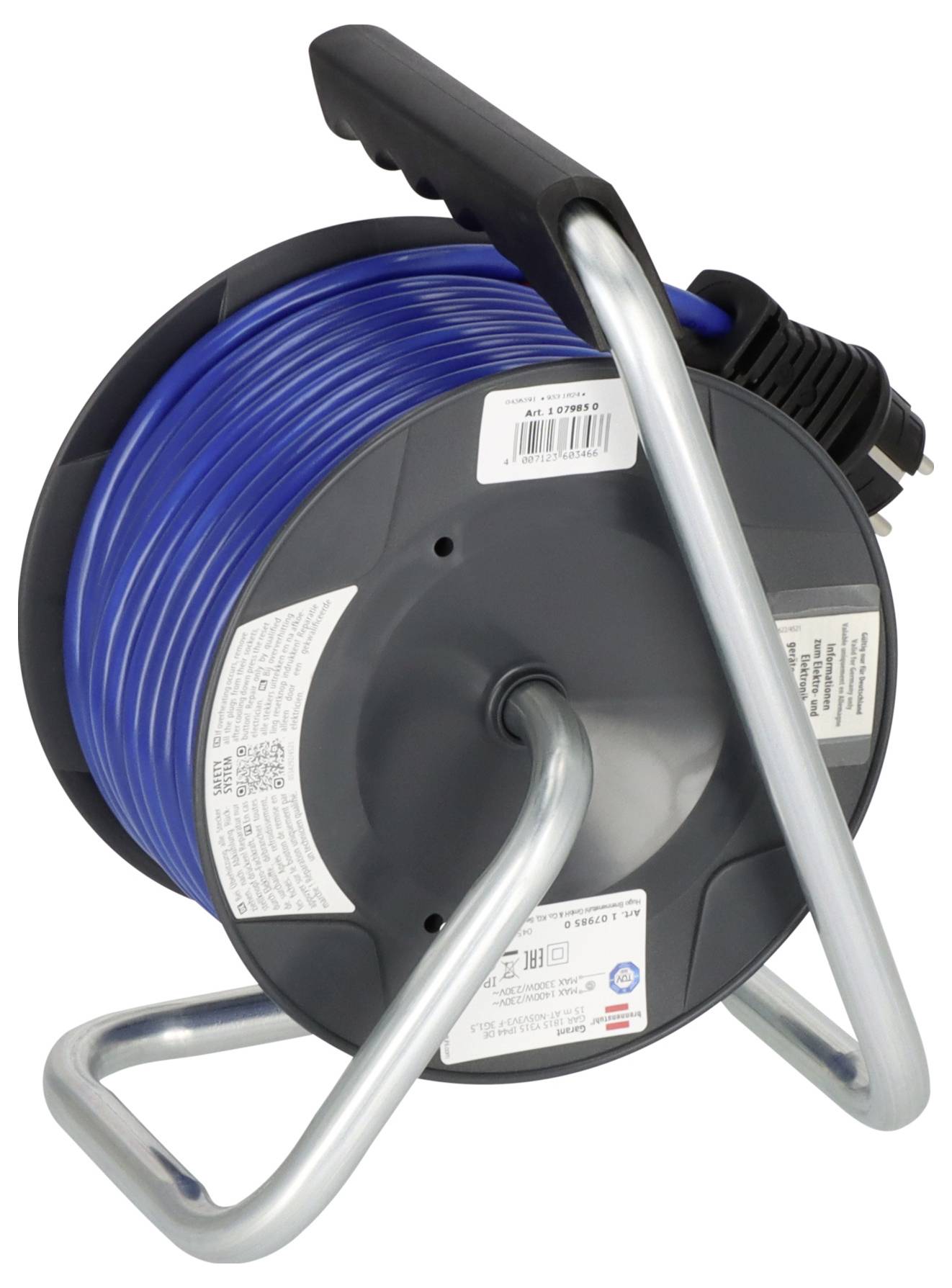 Brennenstuhl 1079850 Kabeltrommel 15 m Blau Schutzkontakt-Stecker
