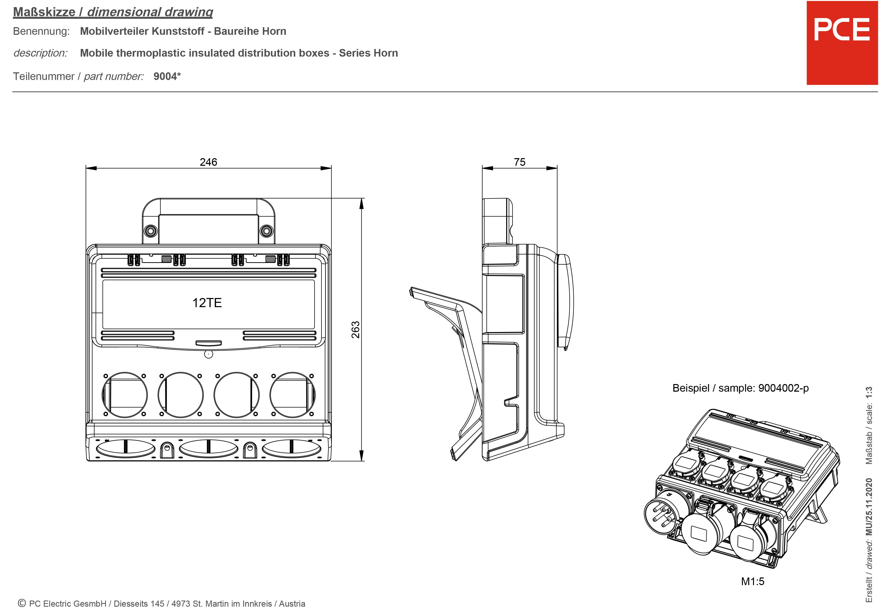 PCE CEE Stromverteiler 9004002-p 9004002-p 400V 32A