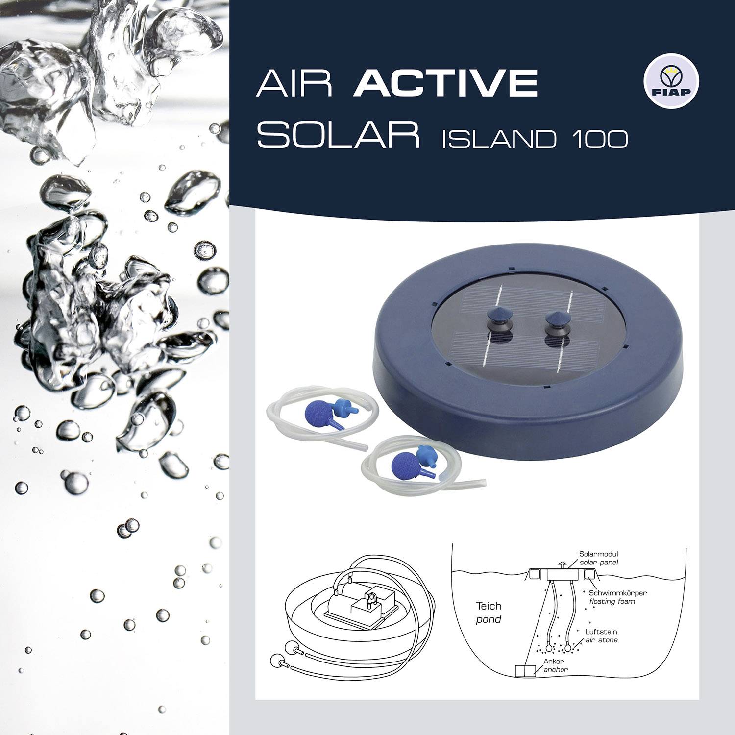 FIAP 2971 Air Active Solar Island 100 Schwimmender Solarteichbelüfter