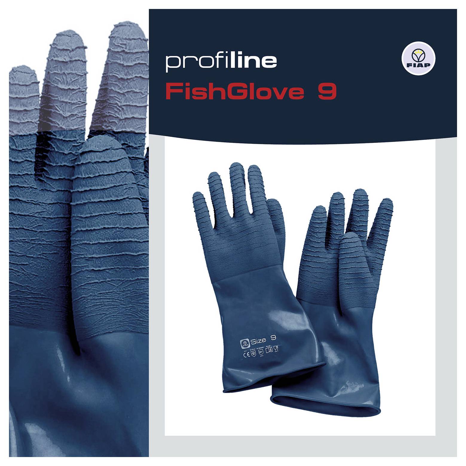 FIAP 1701 Naturlatex Fischhandschuh Größe (Handschuhe): 9 1St.