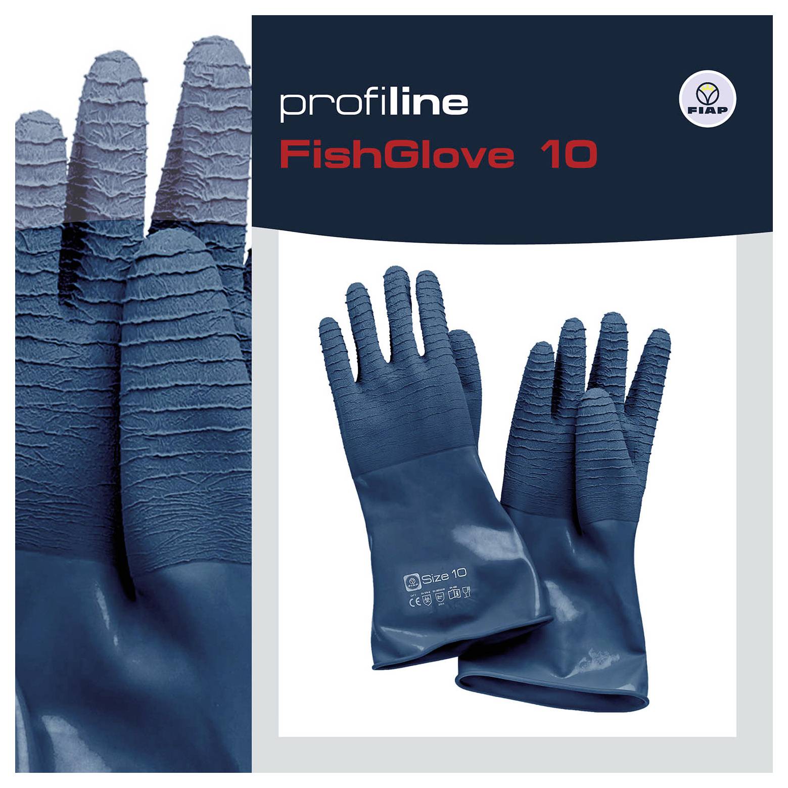 FIAP 1702 Naturlatex Fischhandschuh Größe (Handschuhe): 10 1St.