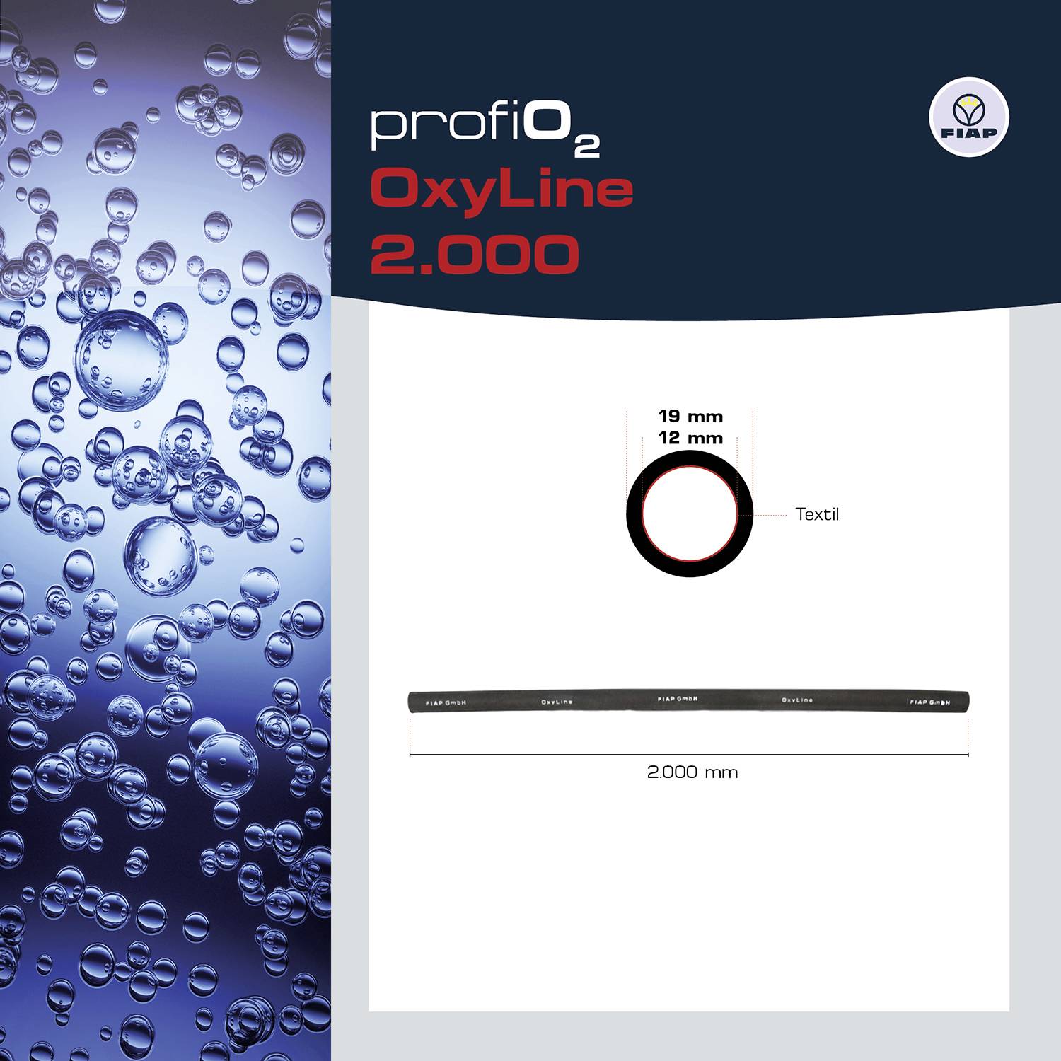 FIAP 1883 profiO₂ OxyLine 2.000 Sauerstoffausströmerschlauch