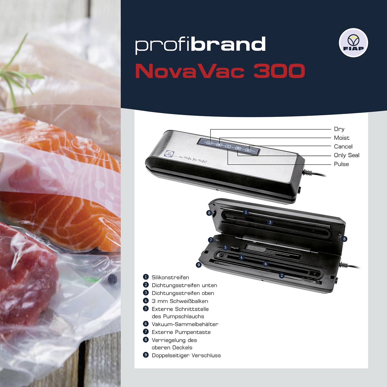 FIAP 2046 profibrand NovaVac 300 Vakuumierer (B x H x T) 350 x 55 x 140mm
