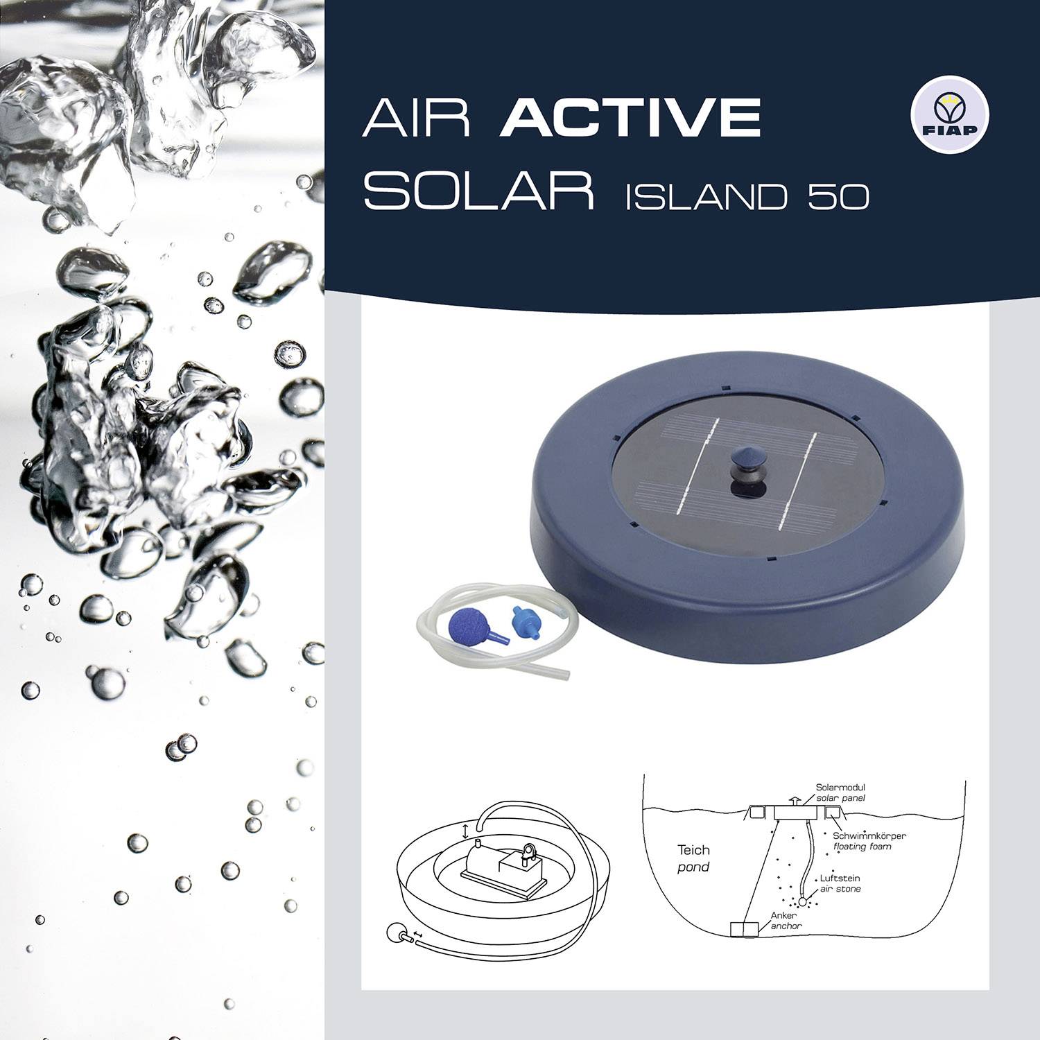 FIAP Air Active Solar Island 50 Schwimmender Solarteichbelüfter
