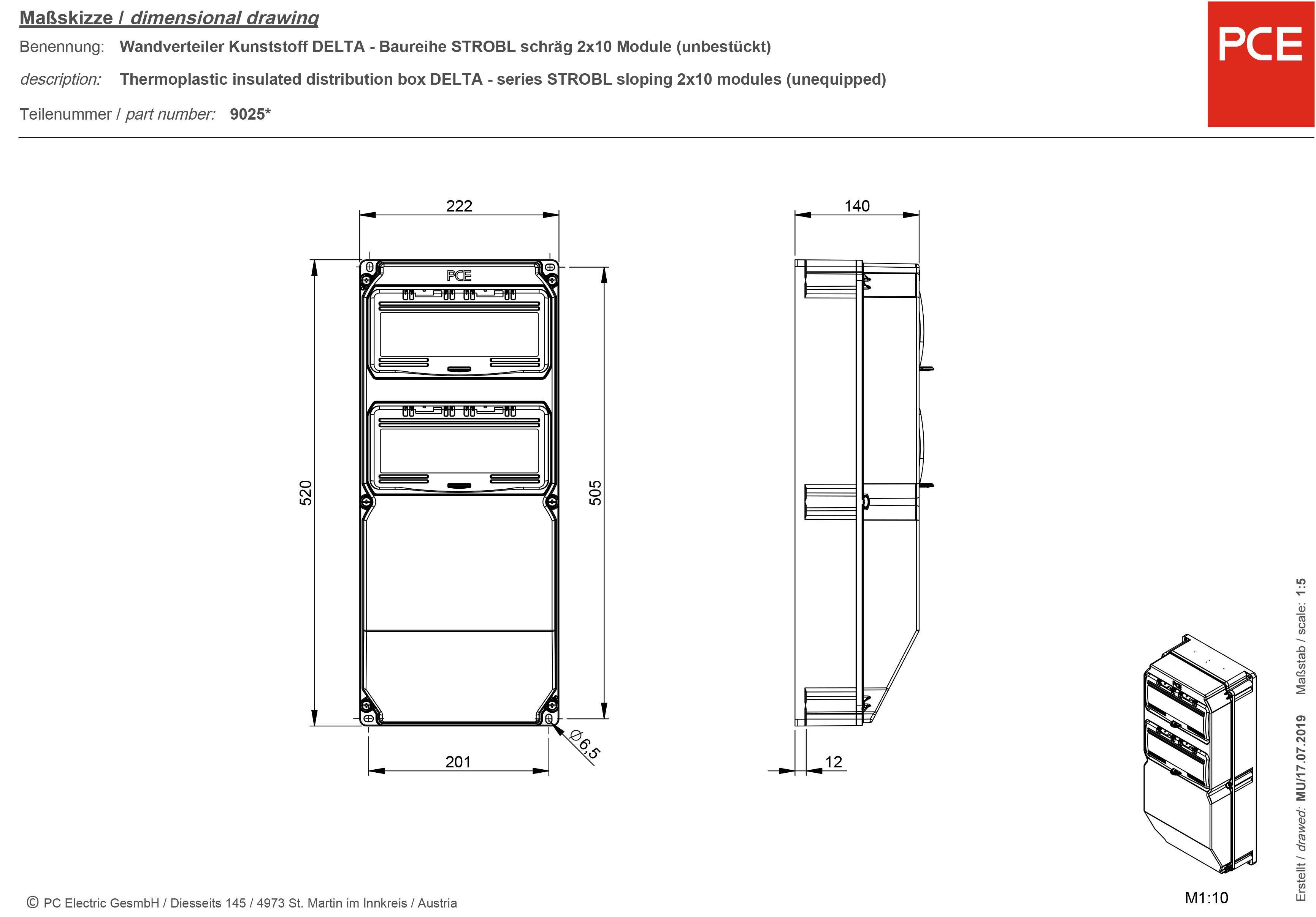 PCE CEE Stromverteiler DELTA Strobl 9025521 400V 32A