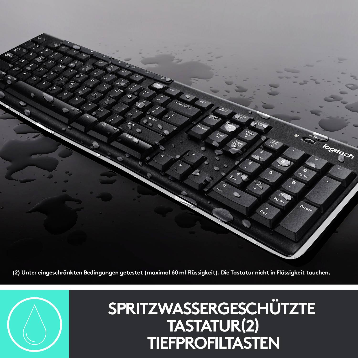 Logitech MK270 Wireless Combo Funk Tastatur, Maus-Set Deutsch, QWERTZ Schwarz