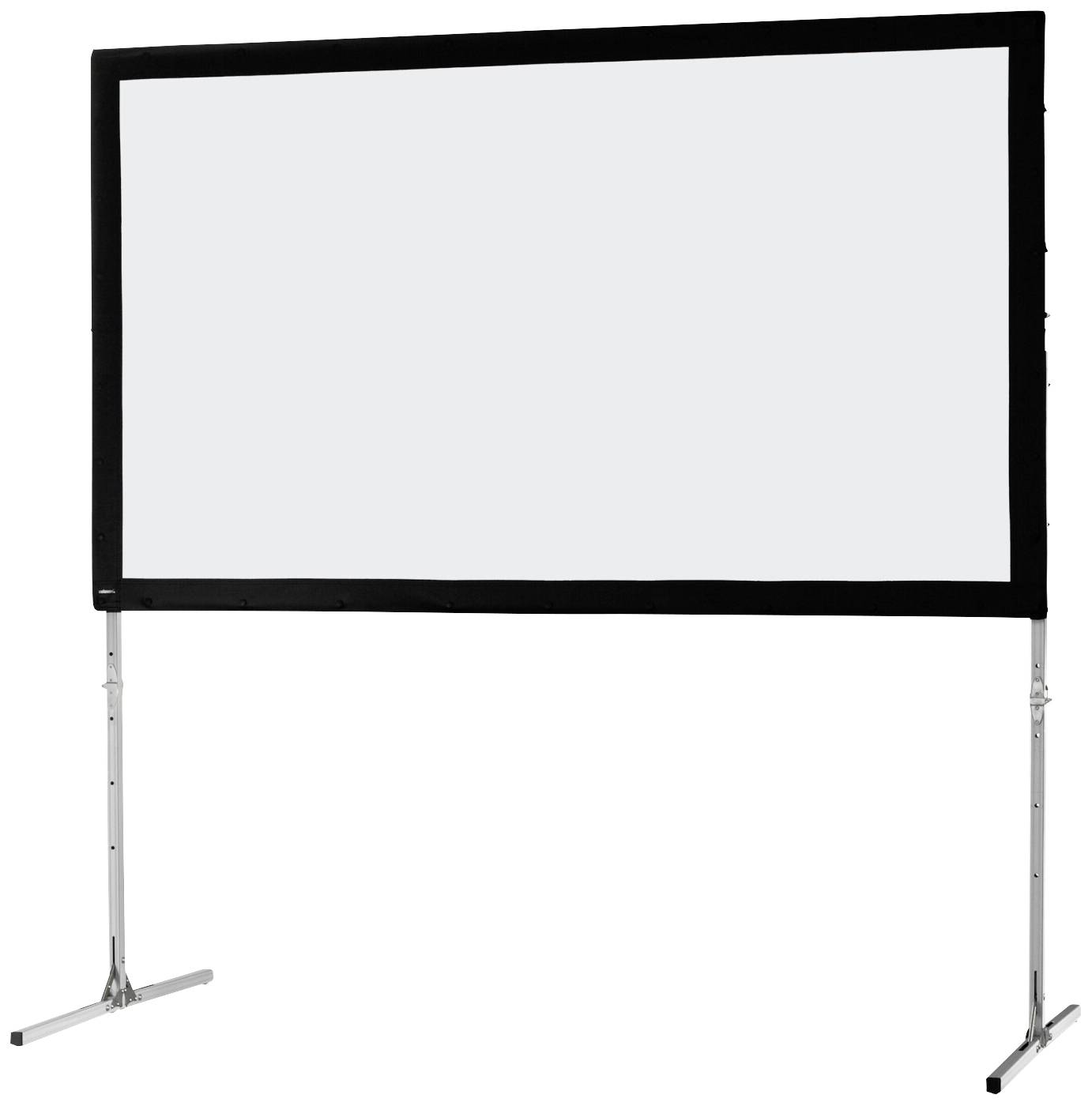 Leinwand auf zwei Ständern. Ideal für Präsentationen oder Filmvorführungen.