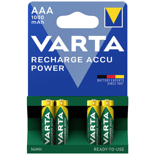 Varta RECH.AC.Power AAA1000mAh BLI4 Pile rechargeable LR3 (AAA) NiMH 1000 mAh 1.2 V 4 pc(s)